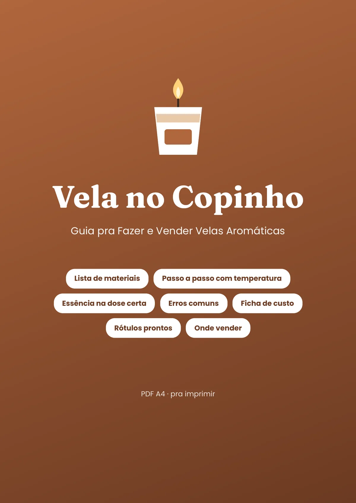 Página real do PDF Vela no Copinho: capa